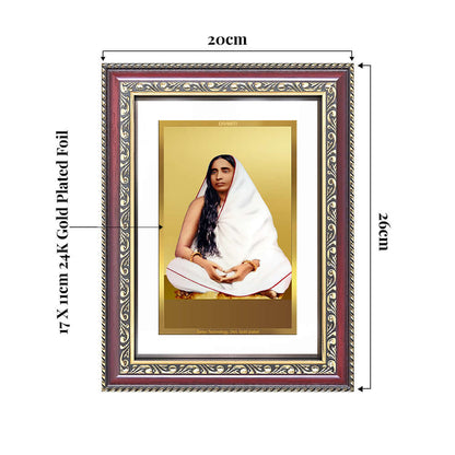 Sarada Devi | Holy Mother | Divine Consort of Sri Ramakrishna Wall and Tabletop Photo Frame in 24K Gold Plated Foil