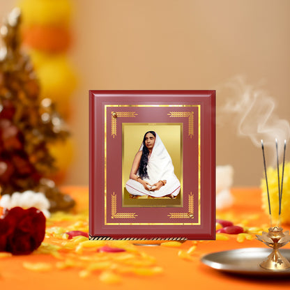 Holy Mother Sarada Devi | Divine Consort of Sri Ramakrishna Wall & Tabletop Frame in 24K Gold Plated Foil
