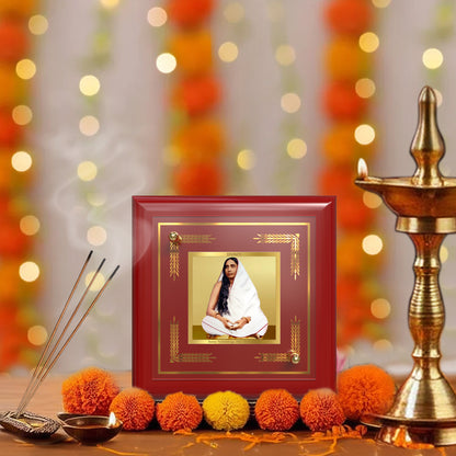 Holy Mother Sarada Devi | Divine Consort of Sri Ramakrishna Tabletop Frame in 24K Gold Plated Foil