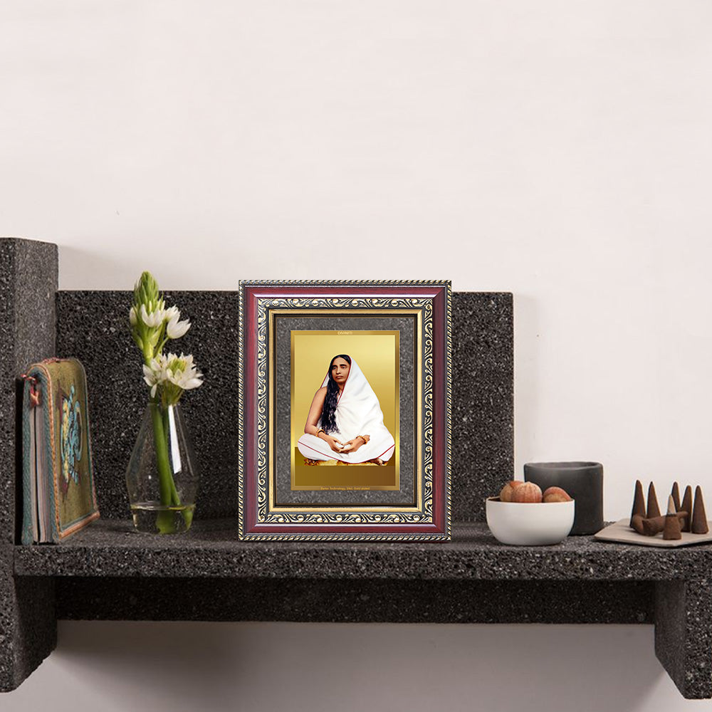 Sarada Devi | Holy Mother | Divine Consort of Sri Ramakrishna Wall and Tabletop Photo Frame in 24K Gold Plated Foil
