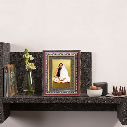 Sarada Devi | Holy Mother | Divine Consort of Sri Ramakrishna Wall and Tabletop Photo Frame in 24K Gold Plated Foil