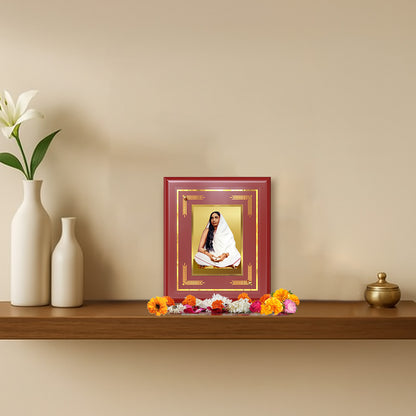 Holy Mother Sarada Devi | Divine Consort of Sri Ramakrishna Wall & Tabletop Frame in 24K Gold Plated Foil