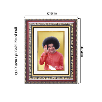 Sathya Sai Baba | Avatar of Love and Universal Harmony Wall and Tabletop Photo Frame in 24K Gold Plated Foil