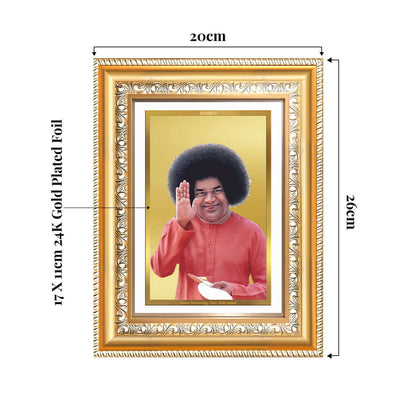 Sathya Sai Baba | Avatar of Love and Universal Harmony Wall and Tabletop Photo Frame in 24K Gold Plated Foil