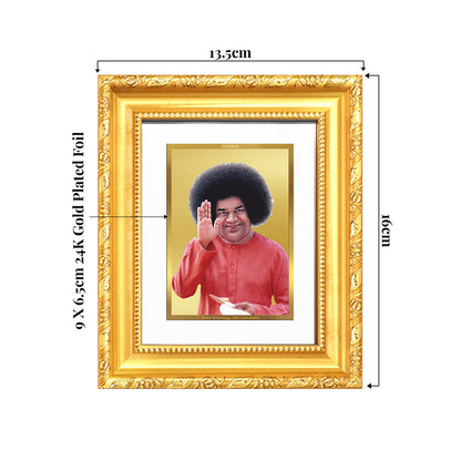 Sathya Sai Baba | Avatar of Love and Universal Harmony Wall & Tabletop Frame in 24K Gold Plated Foil