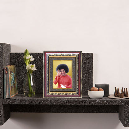 Sathya Sai Baba | Avatar of Love and Universal Harmony Wall and Tabletop Photo Frame in 24K Gold Plated Foil