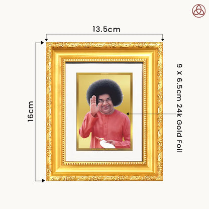 Sathya Sai Baba | Avatar of Love and Universal Harmony Wall Hanging & Tabletop Frame in 24K Gold Plated Foil