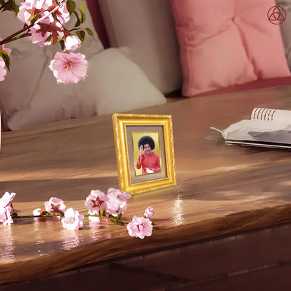 Sathya Sai Baba | Avatar of Love and Universal Harmony Wall Hanging & Tabletop Frame in 24K Gold Plated Foil