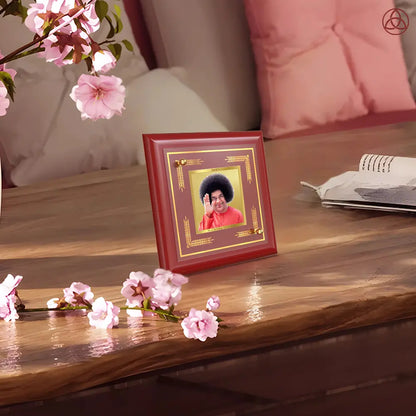 Sathya Sai Baba | Avatar of Love and Universal Harmony Tabletop Frame in 24K Gold Plated Foil