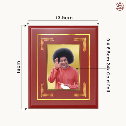 Sathya Sai Baba | Avatar of Love and Universal Harmony Wall & Tabletop Photo Frame in 24K Gold Plated Foil