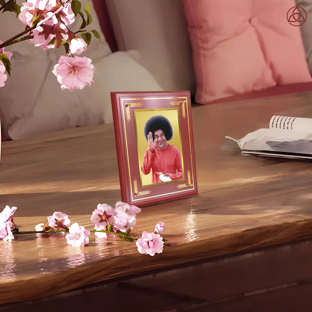 Sathya Sai Baba | Avatar of Love and Universal Harmony Wall & Tabletop Photo Frame in 24K Gold Plated Foil