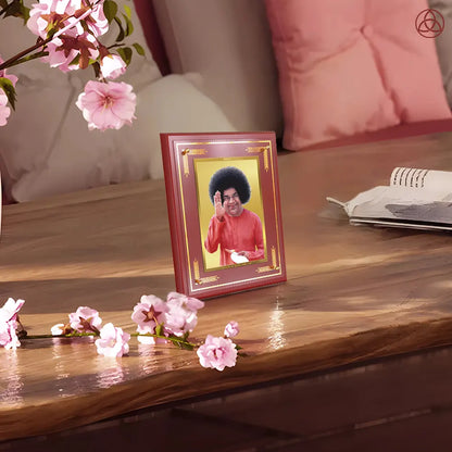 Sathya Sai Baba | Avatar of Love and Universal Harmony Wall & Tabletop Photo Frame in 24K Gold Plated Foil