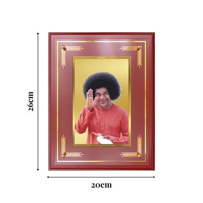 Sathya Sai Baba | Avatar of Love and Universal Harmony Wall & Tabletop Photo Frame in 24K Gold Plated Foil