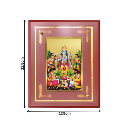 Lord Satyanarayana | Divine of Truth and Prosperity Wall and Tabletop Photo Frame in 24K Gold Plated Foil