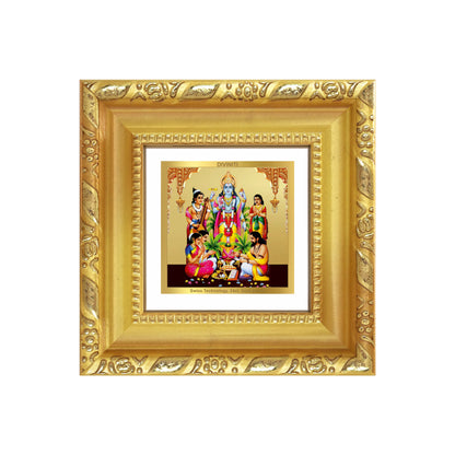 Lord Satyanarayana | Divine Form of Truth and Prosperity Tabletop Frame in 24K Gold Plated Foil