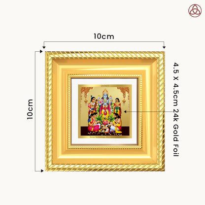 Lord Satyanarayana | Divine Form of Truth and Prosperity Tabletop Frame in 24K Gold Plated Foil