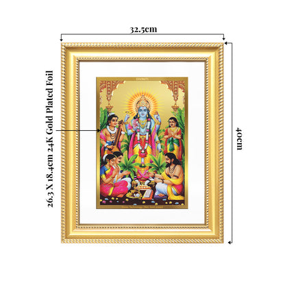 Lord Satyanarayana | Divine Form of Truth and Prosperity Wall & Tabletop Frame in 24K Gold Plated Foil