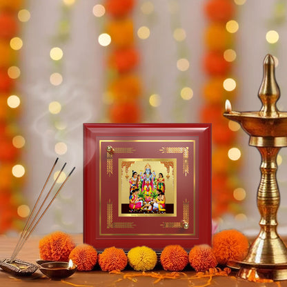 Lord Satyanarayana | Divine Form of Truth and Prosperity Tabletop Frame in 24K Gold Plated Foil