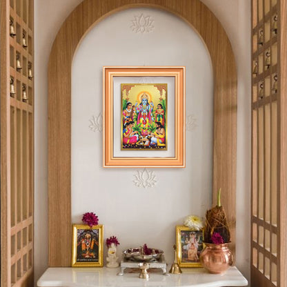 Lord Satyanarayana | Divine Form of Truth and Prosperity Wall & Tabletop Frame in 24K Gold Plated Foil