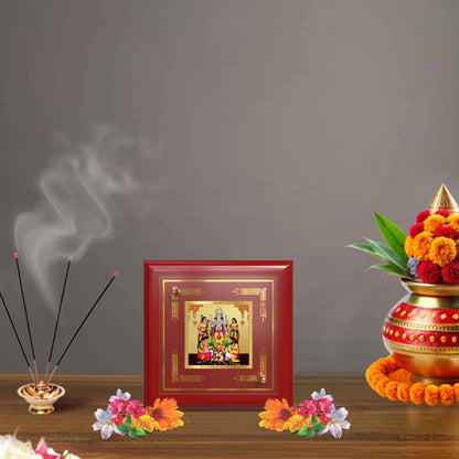 Lord Satyanarayana | Divine Form of Truth and Prosperity Tabletop Frame in 24K Gold Plated Foil