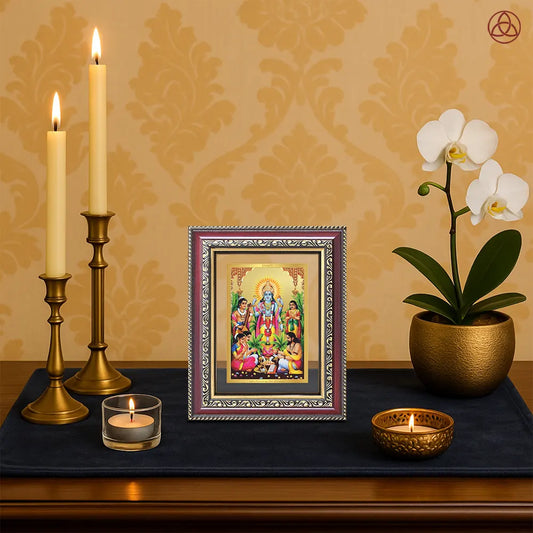 Lord Satyanarayana | Divine form of Truth and Prosperity Wall & Tabletop Photo Frame in 24K Gold Plated Foil