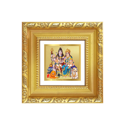 Shiva Parivar | Divine Family of Lord Shiva Tabletop Frame in 24K Gold Plated Foil