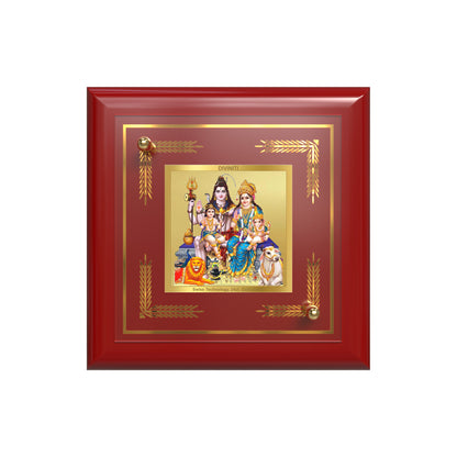Shiva Parivar | Divine Family of Lord Shiva Tabletop Frame in 24K Gold Plated Foil