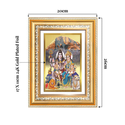 Shiva Parivar | Wall and Tabletop Photo Frame in 24K Gold Plated Foil