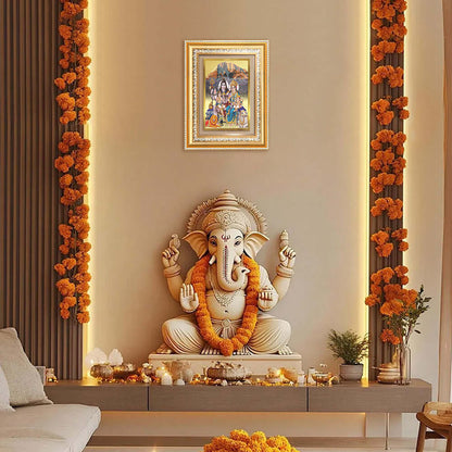 Shiva Parivar | Wall and Tabletop Photo Frame in 24K Gold Plated Foil