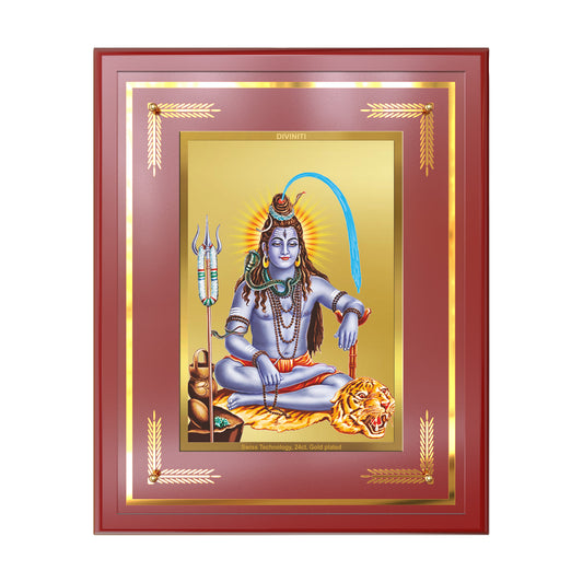 Lord Shiva | Mahadev The Supreme Consciousness Wall Mount Photo Frame in 24K Gold Plated Foil