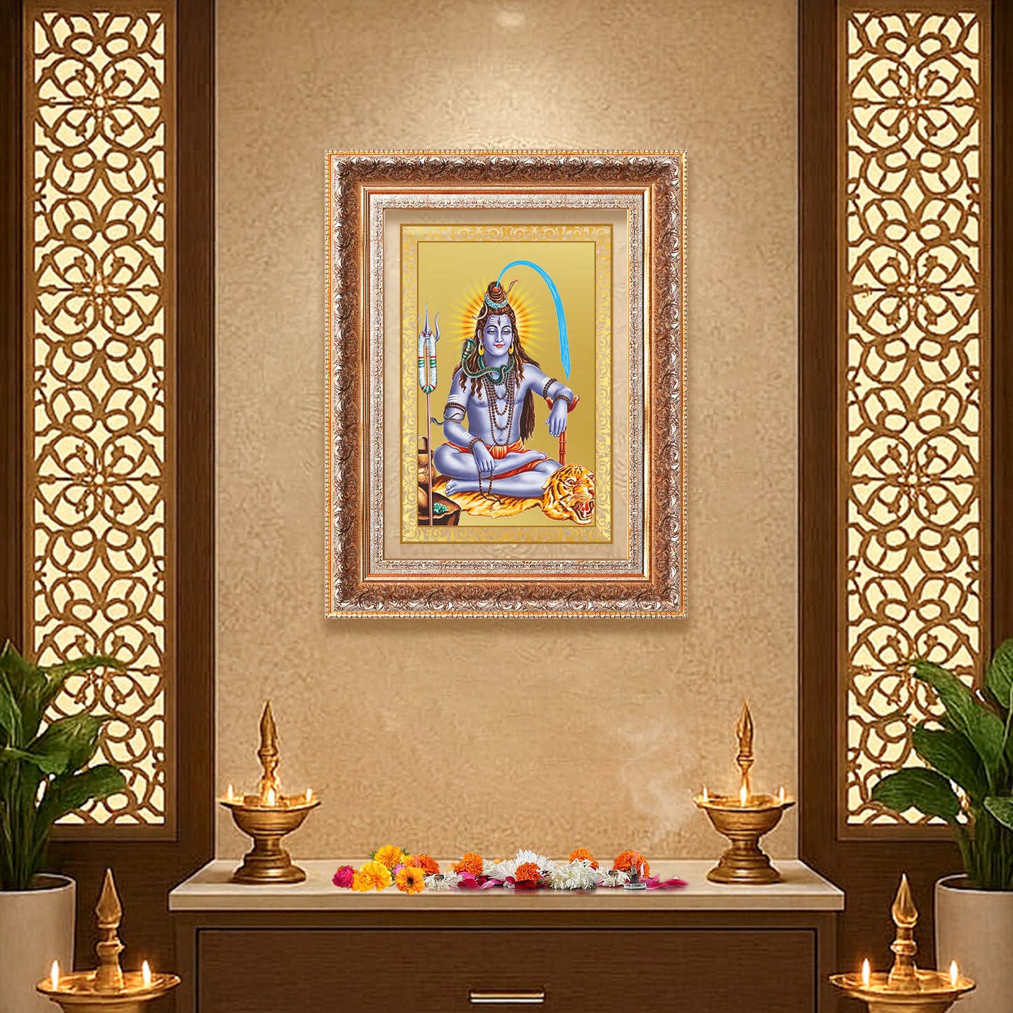 Lord Shiva | Mahadev  The Supreme Consciousness Wall Mount Photo Frame in 24K Gold Plated Foil