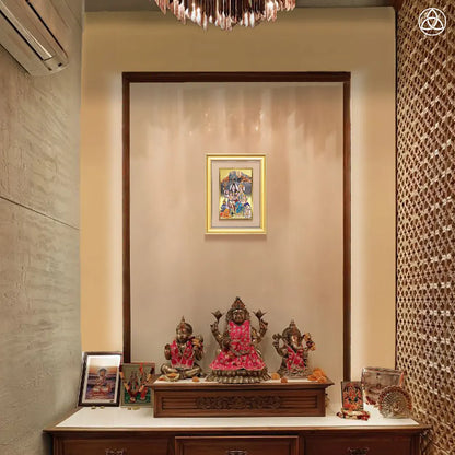Shiva Parivar | Divine Family of Lord Shiva Wall Photo Frame in 24K Gold Plated Foil