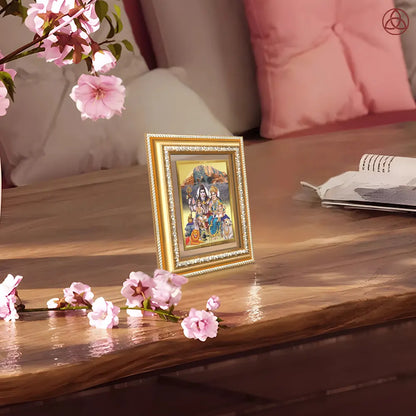 Shiva Parivar | Divine Family of Lord Shiva Wall & Tabletop Photo Frame in 24K Gold Plated Foil