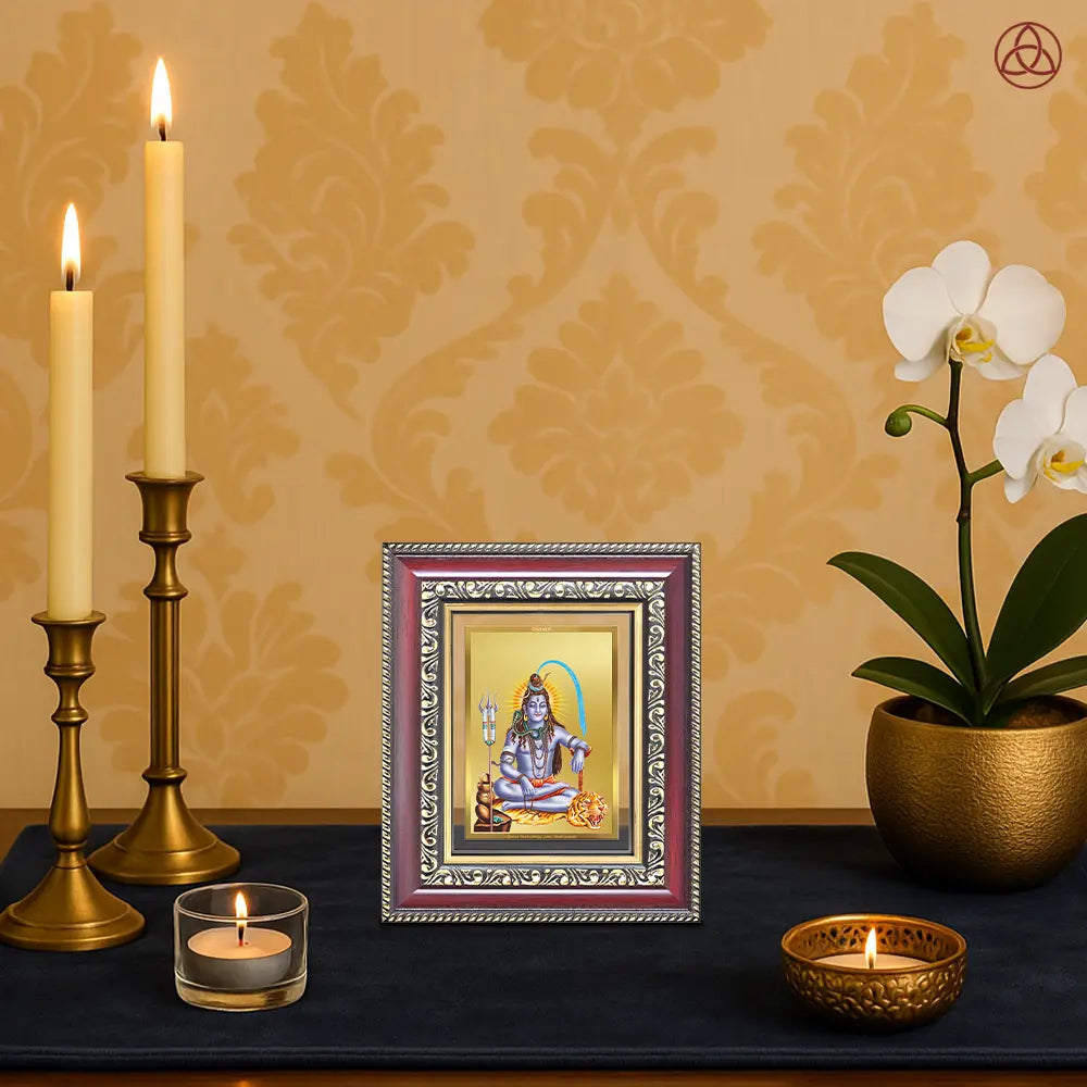 Lord Shiva | Mahadev The Supreme Consciousness Tabletop Frame in 24K Gold Plated Foil