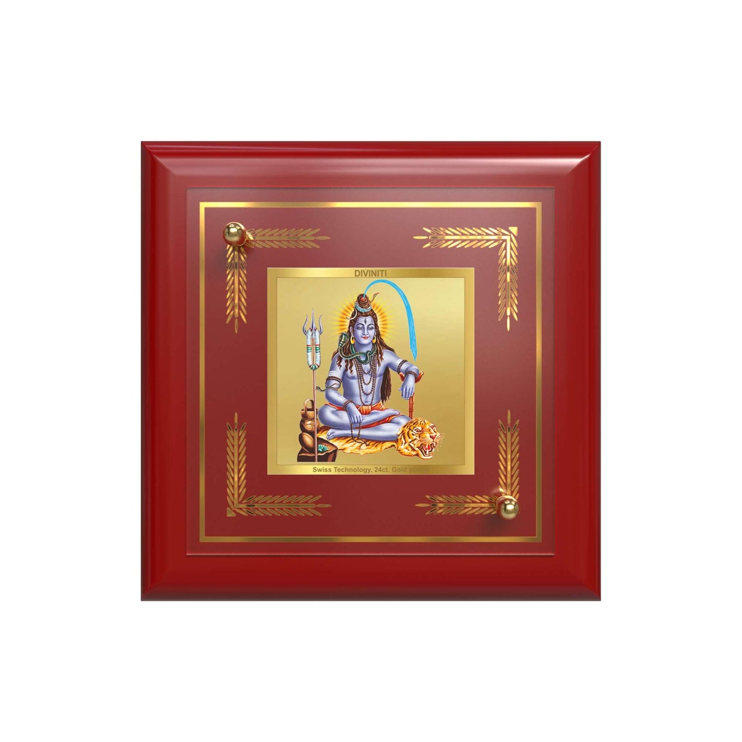 Shiva | Lord of Destruction & Transformation | Mahadev For Tabletop Frame in 24K Gold Plated Foil