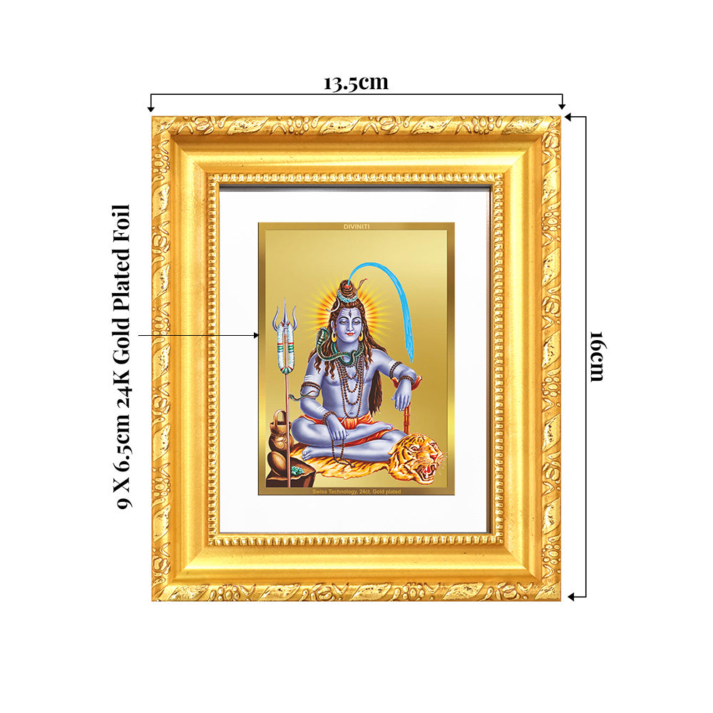 Lord Shiva | Mahadev The Supreme Consciousness Wall & Tabletop Frame in 24K Gold Plated Foil