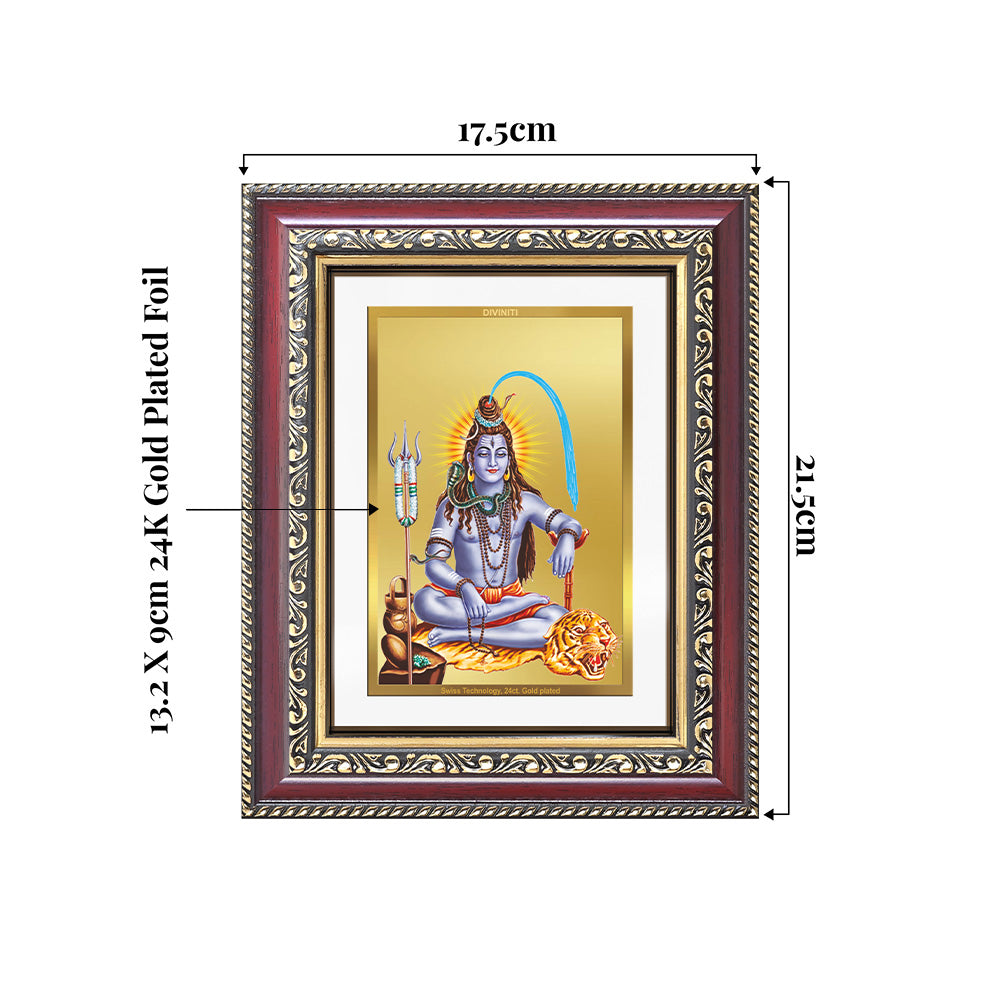 Lord Shiva | Shiv | Bholenath Wall and Tabletop Photo Frame in 24K Gold Plated Foil
