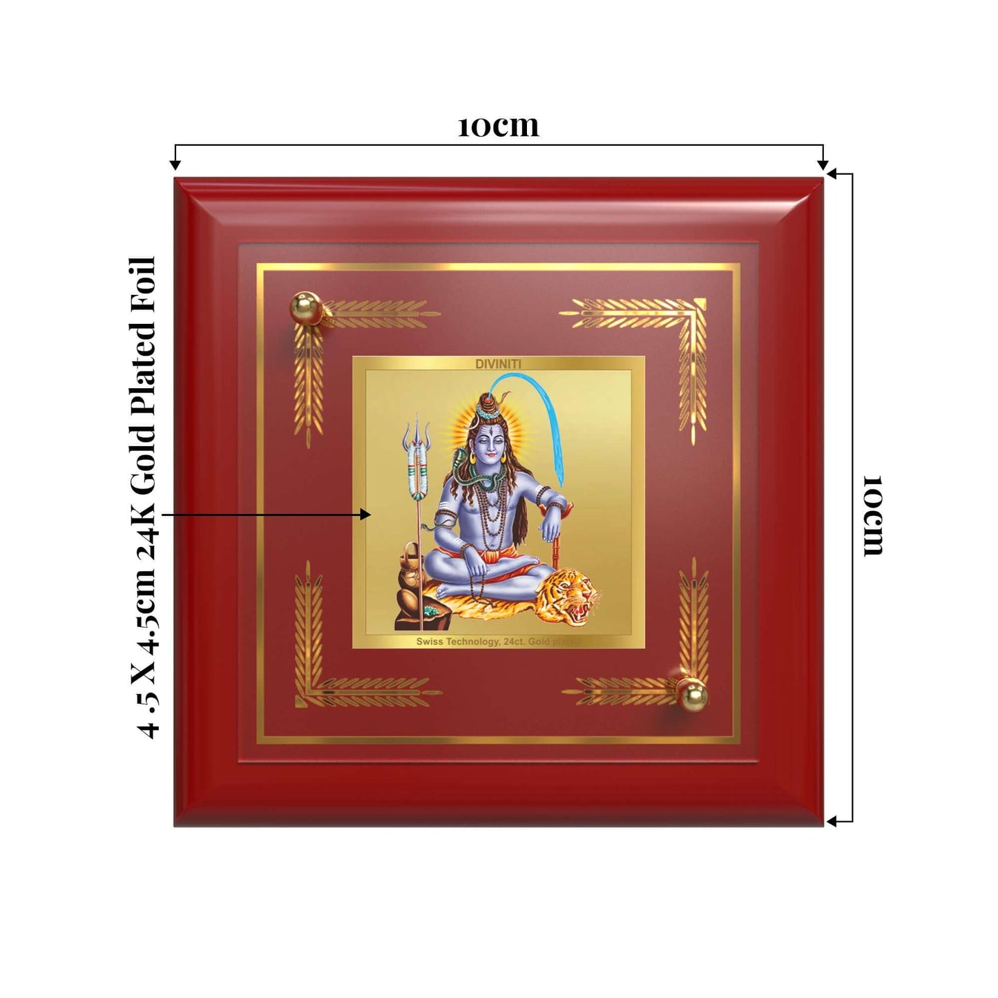 Shiva | Lord of Destruction & Transformation | Mahadev For Tabletop Frame in 24K Gold Plated Foil