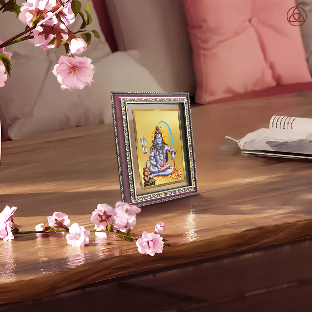 Lord Shiva | Mahadev The Supreme Consciousness Wall & Tabletop Photo Frame in 24K Gold Plated Foil