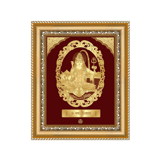 Shiva with Arch wall hanging in 24K gold plated foil, depicting divine love and devotion in an elegant frame.