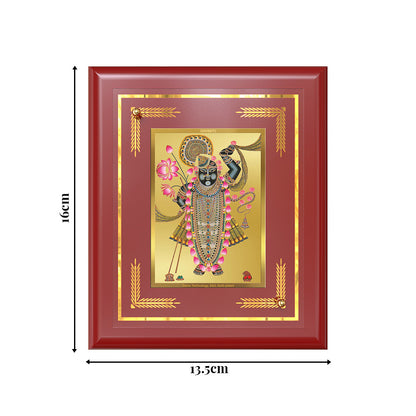 Lord Shrinathji | Divine Form of Krishna from Nathdwara Wall & Tabletop Frame in 24K Gold Plated Foil