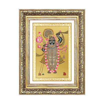 Lord Shrinathji | Divine form of Krishna from Nathdwara Wall Mount Photo Frame in 24K Gold Plated Foil