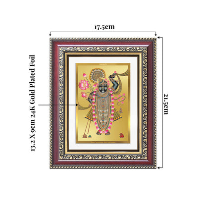 Lord Shrinathji | Divine of Krishna Wall and Tabletop Photo Frame in 24K Gold Plated Foil