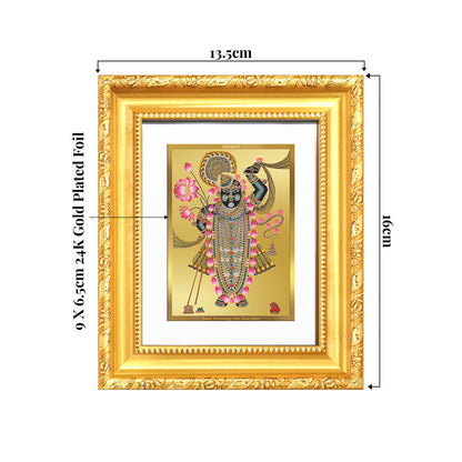 Lord Shrinathji | Divine Form of Krishna from Nathdwara Wall & Tabletop Frame in 24K Gold Plated Foil