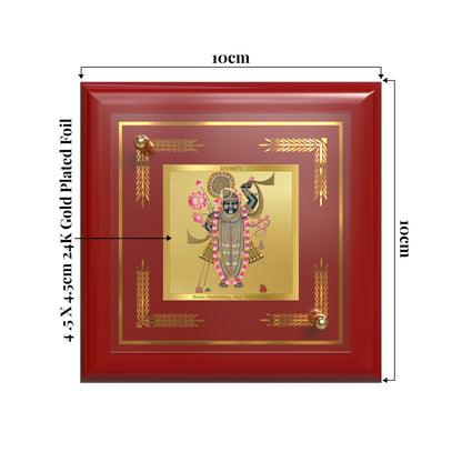 Lord Shrinathji | Divine Form of Krishna from Nathdwara Tabletop Frame in 24K Gold Plated Foil