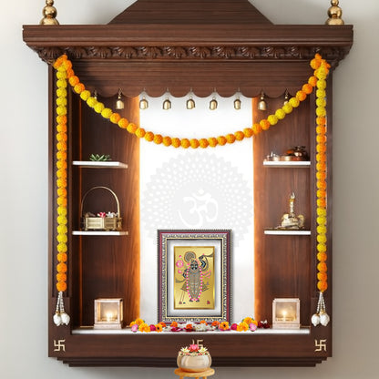 Lord Shrinathji | Divine of Krishna Wall and Tabletop Photo Frame in 24K Gold Plated Foil