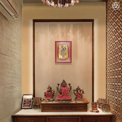 Lord Shrinathji | Divine Form of Krishna from Nathdwara Wall Photo Frame in 24K Gold Plated Foil