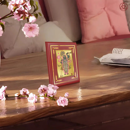 Lord Shrinathji | Divine form of Krishna from Nathdwara Wall & Tabletop Photo Frame in 24K Gold Plated Foil