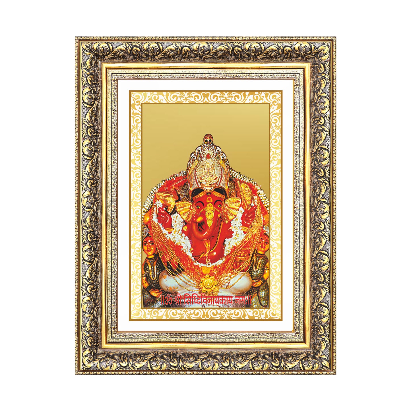 Lord Siddhivinayak | Lord Ganesha Wall Photo Frame in 24K Gold Plated Foil