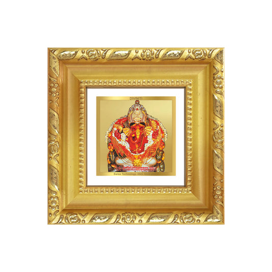 Lord Siddhivinayak | Giver of Auspicious Beginnings & Fulfilled Wishes Tabletop Frame in 24K Gold Plated Foil